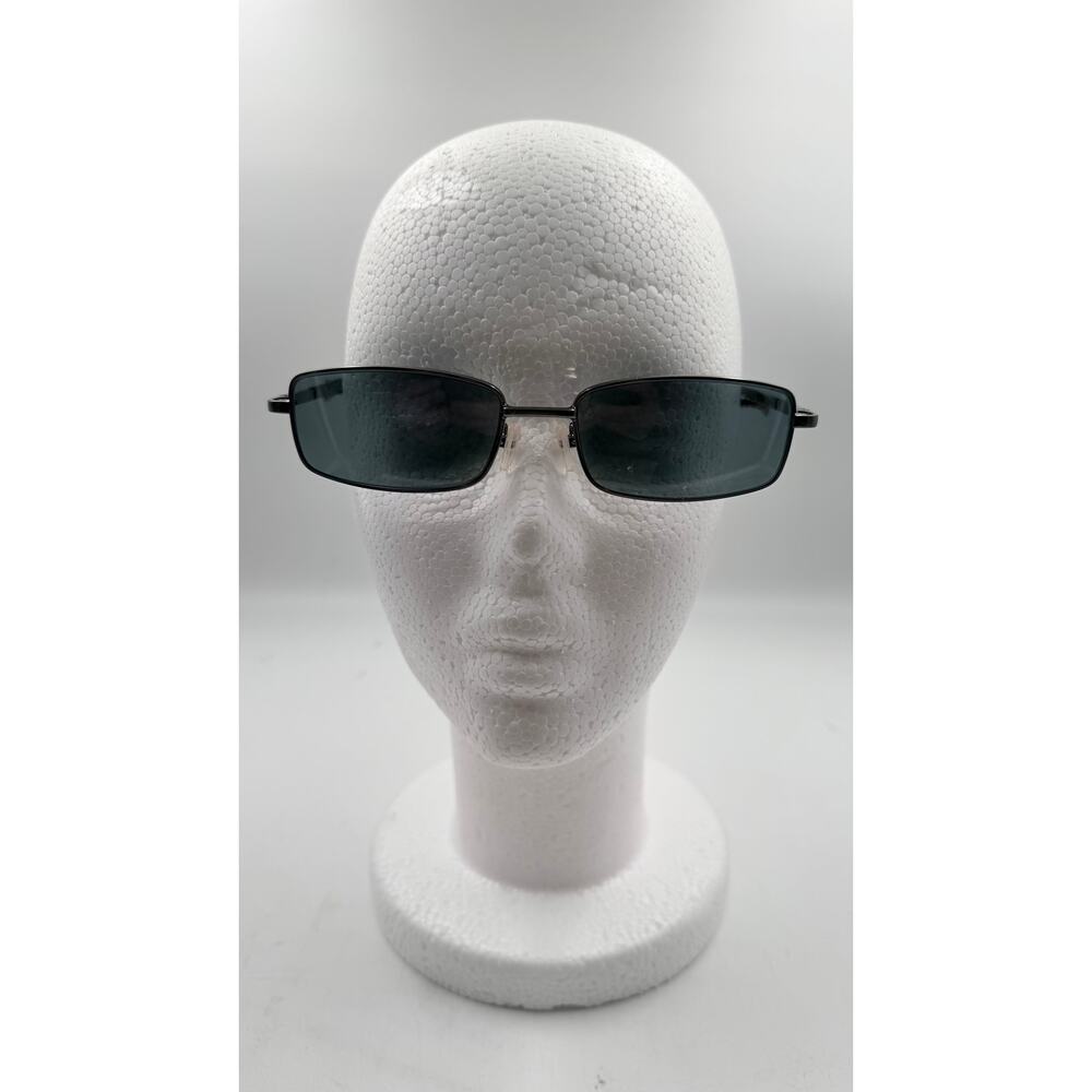 Authentic Vintage Narrow Black Rectangle Deadstock Wire Frame Sunglasses
